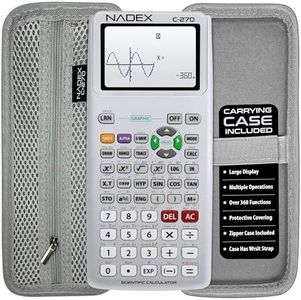 Scientific Calculator with Graphing, Includes Carrying Case, for College and High School Students, Calculus, Algebra, Geometry, Trigonometry, Statistics, Physics, Chemistry, Silver