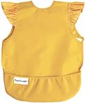 Tiny Twinkle Mess Proof Baby Bib - Waterproof Baby Apron - Machine Washable - PVC, BPA, & Phthalate Free - Great Travel Bib for Baby Eating - Baby Food Bibs (Dandelion, Large 2-4 Years)