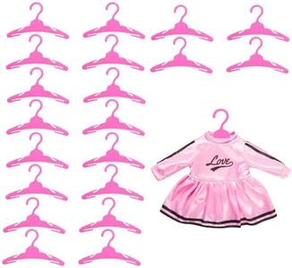 CENZICOM 20 Pcs Doll Clothes Hangers for 18 inch Dolls, Sturdy Doll Hangers Accessories (Rosepink)