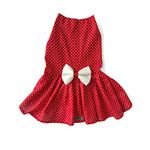 That Dog In Tuxedo Dog Dress Retro Polka Dress Clothes For Dogs/Cats (16) - Red, 1 Count