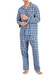 Hanes Woven Plain-Weave Pajama Set, Blue Green Plaid, X-Large