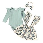 baby girl fall romper butterfly skirt sets 12-18 months overalls dress headband 3pcs toddler winter outfits clothing