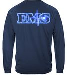 Erazor Bits Long Sleeve T-Shirts for EMS, American First Responder Long Sleeve Shirts, 100% Cotton, 0005-ems Full Print, XX-Large