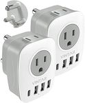 [2-Pack] South Africa Power Adapter