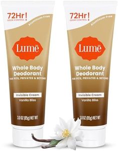Lume Whole Body Deodorant - Invisible Cream Tube - 72 Hour Odor Control - Doctor Developed - Aluminum Free, Baking Soda Free and Skin Loving - 3.0 Ounce (Pack of 2) (Vanilla Bliss)