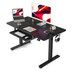 Cubiker Black Height Adjustable Electric Standing Desk with Keyboard Tray, 100 x 60 cm Sit Stand up Desk