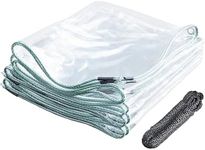 Clear Tarpaulin Waterproof Heavy Duty Transparent Tarp Sheet Camping Outdoor PVC Plastic Tarpaulins Ground Sheet Gazebo Cover - 420g/m² - 0.3mm Thick - Sheet Windproof (2m x 3m/6.6ft x 10ft)