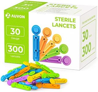 AUVON Lancets for Diabetes Blood Glucose Testing, Multicolored 30G 300 Count Diabetic Lancets for Less Pain, Universal Sterile Needles Fit Most Lancing Devices, Disposable Blood Sugar Lancets