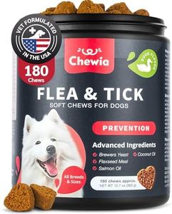 Dog Flea and Tick Treatment Chews - Flea and Tick Prevention for Dogs - Flea & Tick Chewables - Natural Dog Flea & Tick Control Soft Treats - Flea Chewables for Dogs - Immune Support Supplement