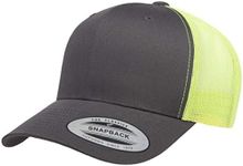 Flexfit Men's YP Classics Retro Trucker 2-Tone, Charcoal/Neon Green, One Size