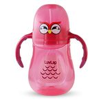 LuvLap Wise Owl Sipper for Infant/Toddler 280ml, Anti-Spill Sippy Cup with Soft Silicone Straw BPA Free, 12m+ (Pink)