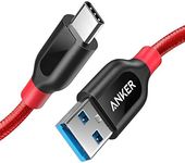 Anker USB C Cable, Powerline+ USB-C to USB 3.0 Cable (3ft/0.9m), High Durability Type C Braided Charging Cable Compatible with Samsung Galaxy S10, S9, Huawei P10, P9, Sony XZ, HTC 10 and More (Red)