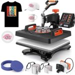 Heat Press Machine for T Shirts, 11 in 1, 12 X 15 Inch, Swing Away Digital Tshirt Press Machine, 800W 360° Rotation Swing-Away, Dual-Tube Heating Printing for DIY T-Shirts Cap Hat Mugs