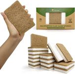 AIRNEX Natural Kitchen Sponges Pack of 15 - Biodegradable Cellulose and Coconut Husk Walnut Scrubber Sponges - Odor Free Non Scratch Sponges - Eco Friendly Quick Drying Dishwashing Sponges