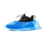 ASPRO 1 Pack (100 pieces) Disposable Shoe Covers - Plastic Waterproof Overshoes - Foot Covering - Waterproof and Dust Proof Indoor Shoe Protectors (100 pieces)