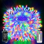 Ollny Christmas Tree Lights, 30m 300 LED Fairy Light Mains Powered, Waterproof Outdoor String Light with Remote/Plug/Modes/Timer, Bright Multicolour Lighting Outside Indoor Garden Xmas Decorations