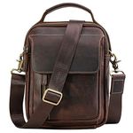 TIDING Vintage Leather Messenger Bag for Men Small Crossbody Shoulder Bag Business Office Handbag Fits 7.9" Tablet