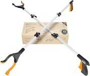 EZPIK 43" Telescopic Litter Pickers for Adults, Small Grabbers for Disabled with Magnet & Easy Reacher Grabber with Extendable Picker - Grapper Stick Helping Hands for Mobility Aids 43 Inches, 2-Pack