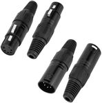 LanSenSu 5 Pin XLR Plugs Connectors, 5 Pin XLR Plug Audio Mic Microphone Connector,XLR Cable Ends Replacement Plug Audio Socket-4PCS (5Pin- Male&Female-2Pair)