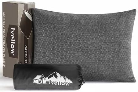 Ivellow Travel Pillow Compressible Camping Pillow for Sleeping Shredded Memory Foam Pillow Compact Firm Supportive Pillow for Adults Kids Outdoor Backpacking Hiking Essential Gear