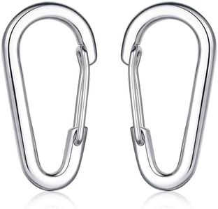 STEEL HAWK 304 Surgical Stainless Steel Wire Gate Carabiners | Heavy Duty Spring-Loaded Easy Clip On/Off | High Polish 2.5" Curved Surface Snap | Dog Leash, Photography, Keychains, Camping & Hiking