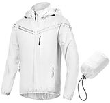 CREATMO US Mens Cycling Rain Jacket Breathable Upf50+ Bike Hiking Jacket Lightweight Cycling Jackets For Men White 5XL