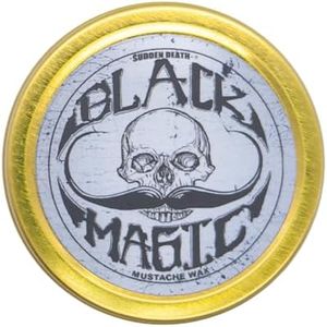 THE VINTAGE GROOMING CO. Black Magic Mustache Wax | Sudden Death | Hide Grey Hair In Beard Or Moustache | Strong Hold 1 oz Tin | No Heat Source Required | Unscented