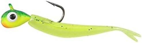 Northland Fishing Tackle Impulse Rigged Tungsten Mini Smelt Jig for Ice Fishing Panfish, Tiger Beetle, 1/28 Oz #12 Hook, 5/Card