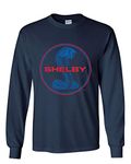 Shelby Cobra Ford Mustang Long Sleeve T-Shirt American Muscle Ford Racing Tee, Navy Blue, X-Large