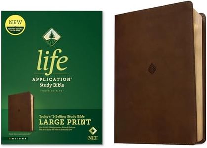 NLT Life Application Study Bible, Third Edition, Large Print (LeatherLike, Rustic Brown Leaf, Red Letter)