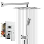 SR SUN RISE Shower System CA-F5043 Bathroom Luxury Rain Mixer Shower Combo Set Wall Mounted Rainfall Shower Head Faucet Polished Chrome 10 Inches