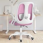 Razzor Office Chair, Ergonomic Computer Desk Chair with 2D Lumbar Support and Flip-up Arms, Swivel Breathable Mesh Task Chair with Adjustable Height for Home Office (2203, Pink)