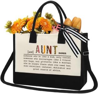 Aunt Gifts Tote Bag, Gifts for Aunt from Niece Nephew, Best Aunt Ever Gifts, Birthday Gifts for Aunt, Auntie Gifts from Niece Nephew, Great Aunt Gifts, Decor Gifts for Aunt Canvas Tote Bag with Zipper