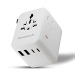Honeywell Universal Travel Adapter 45W, 7 in 1 Fast Charging, QC3.0/PD, Universal & US Socket, 3 Type C, 2 USB A, Overload & overvoltage Protection, International Adapter for EU, US, UK & CN/AUS