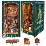 Roroom DIY Book Nook Kit, DIY Dollhouse Bookshelf Insert Decor Alley,3D Wooden Puzzle with LED Lighting Book Nook Wood Bookend Model Building (SQ-34)