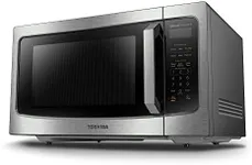 TOSHIBA ML-EM45PIT(SS) Countertop Microwave Oven with Inverter Technology, Kitchen Essentials, Smart Sensor, Auto Defrost, 1.6 Cu.ft, 13.6" Removable Turntable, 33lb.&1250W, Stainless Steel