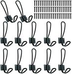 Rustic Entryway Hooks-12 Pack Farmhouse Hooks with Metal Screws Included,Black Decorative Wall Mounted Rustic Coat Hooks Rack, Double Vintage Organizer Hanging Wire Hook Clothes Hanger