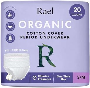 Rael Disposable Underwear for Women, Organic Cotton Cover - Incontinence Pads, Postpartum Essentials, Disposable Underwear, Unscented, Maximum Coverage (Size S-M, 20 Count)