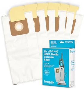 Simplicity SAH-6 Certified Hepa Vacuum Replacement Bags, Fits with S20EZM Allergy Upright Vacuum Cleaner, Symmetry and 6 Series, Type A Bags, 6-pack Set