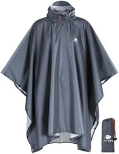 Anyoo Waterproof Rain Poncho Lightweight Reusable Hiking Hooded Coat Jacket for Outdoor Activities