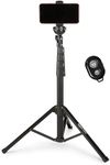 Amazon Basics Extendable Tripod up to 162 cm / 63.7 inches for iPhone Smartphones, Selfie Stick Mode and Phone Tripod Mode, Black