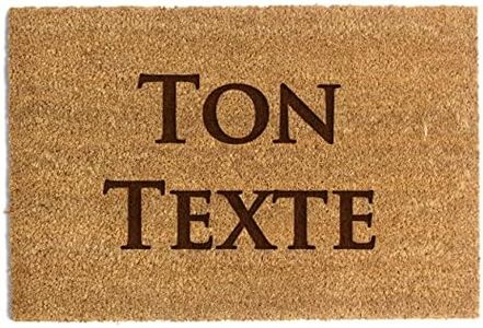 Paillasson personnalisé en fibre de coco avec n'importe quel texte, Tapis antidérapant et absorbant, Différents motifs de paillassons internes pour l'intérieur de la maison (60 x 40cm, modèle 1)