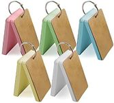 VANRA Small Cardstock Paper Colored Index Cards Blank Flash Cards Punched Study Cards, 3.5x2 inches Kraft Paper Binder Ring (5 Pastel Colors, 250 Sheets/Pack)