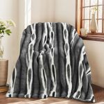 MINGPINHUIUS Luxury Thick Faux Fur Mink Cashmere Throw Blanket, Super Heavy Warm Cozy Blankets for Couch Bed Sofa, Elegant Soft Reversible Fuzzy Mink Blanket for Living Room Bed, Gradient Dark Gray