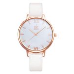 SHENGKE Creative Natural Shell Dial Simplicity Women Watch Genuine Leather Elegant Women Watches Ladies Business Wristwatch (Rosegold-Natural Shell Dial)