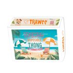 Disposable Antimicrobial Thong for Women by Trawee (Pack of 10 Disposable Thongs) (M) White