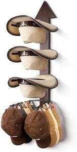 HYDERMUS Cowboy Hat Holder Rustic Wood Arrow Design Hat Organizer 4 Pieces Cowboy Hat Rack Western Decor Hat Storage Hanger for Display and Organization Walnut