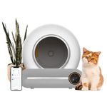 Kipenzi Smart Self-Cleaning Cat Litter Box - Large Size, Self-Cleaning, Covered Electric Litter Box for Adult & Multiple Cats | Odour Control | App-Connected | Compatible with Clumping Litter