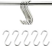 ZKSXOA 10 Pack S Hooks, S Shaped Heavy Duty Hanging Sturdy Metal Hooks, Stainless Steel S-Shaped Hooks, for Hanging at Kitchen Bathroom Bedroom Living Room and Office (5cm)