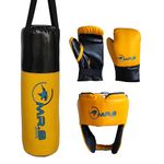 MR.B SPORTS Kids Boxing kit Yellow (Filled Punching Bag, Gloves and Headgear, Age 2-8 Years) (Army Camo Green) 02 (Yellow)